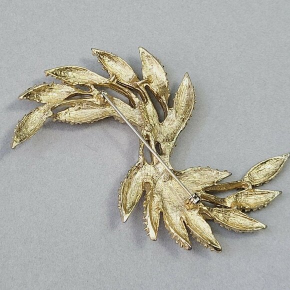 Vintage Sarah Coventry Large Harvest Wheat Brooch Mid 60's Gold Tone 3.25" - Picture 5 of 8